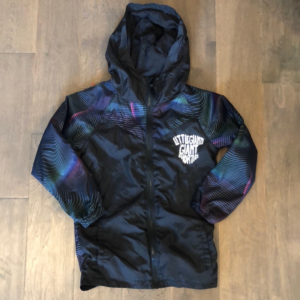 Little Giants Giant Shorties Small Black Multicolor Hooded lightweight Jacket